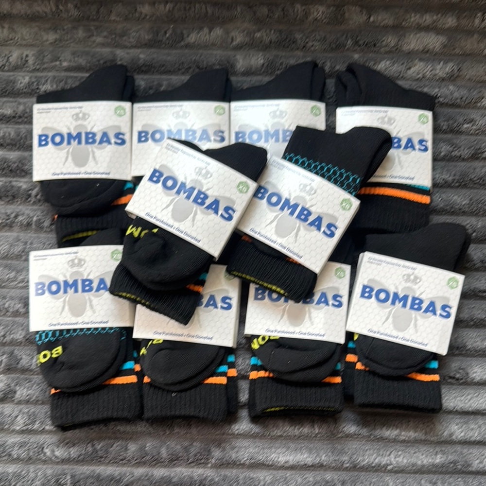 Bombas 10 PACK BOYS GIRLS MEN WOMEN Black Socks XS